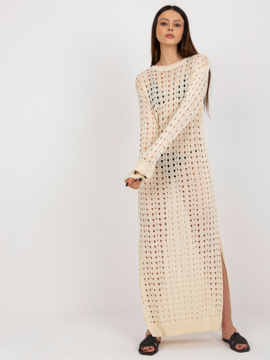 Rochie de vară bej deschis din tricot