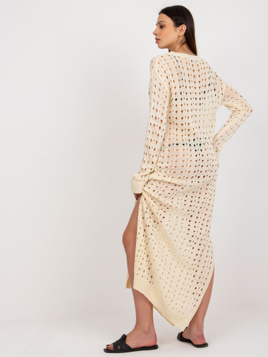 Rochie de vară bej deschis din tricot