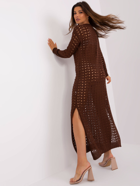 Rochie maxi tricotată maro închis