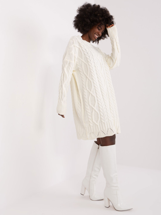 Rochie midi elegantă în ecru