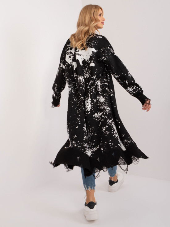 Cardigan negru elegant cu mâneci lungi