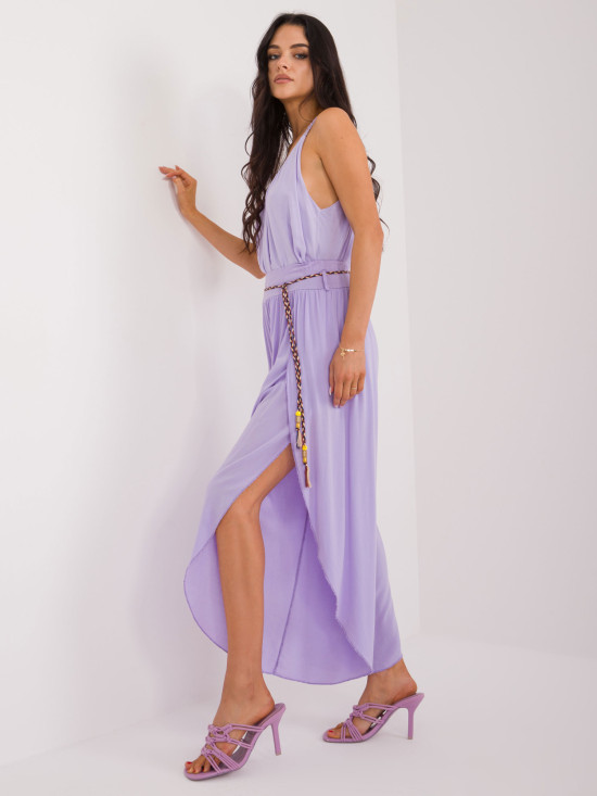 Pantaloni largi stilati în violet deschis