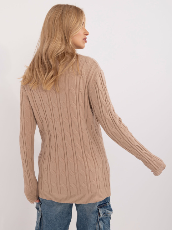 Pulover confortabil în culoarea camel