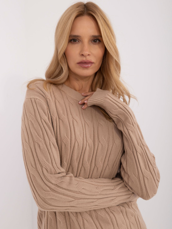 Pulover confortabil în culoarea camel