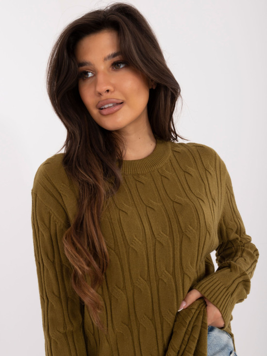 Pulover verde cu mâneci lungi