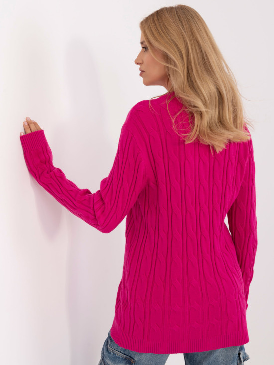 Pulover fucsia cu mâneci lungi