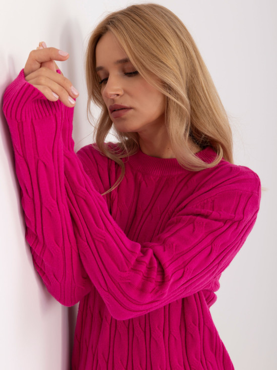 Pulover fucsia cu mâneci lungi