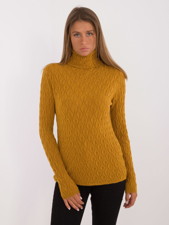 Pulover galben elegant cu guler