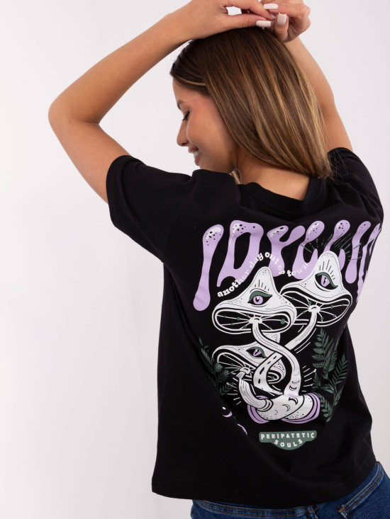 Tricou stilat grafit cu imprimeu