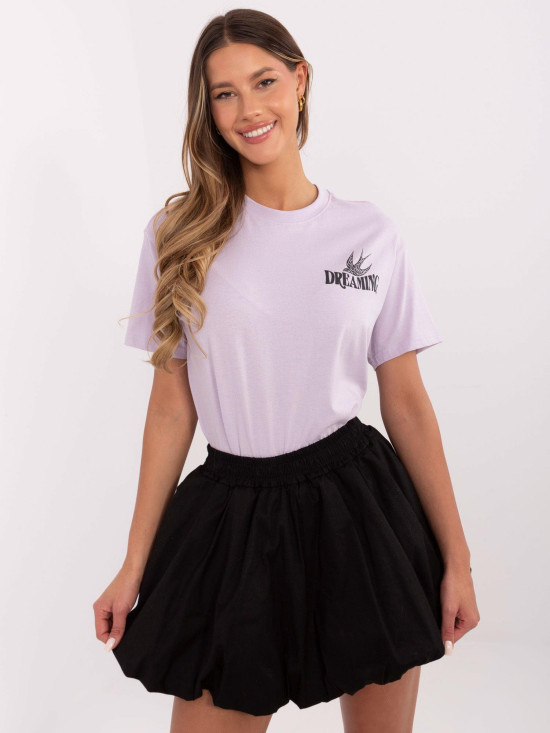Tricou violet stilat cu imprimeu