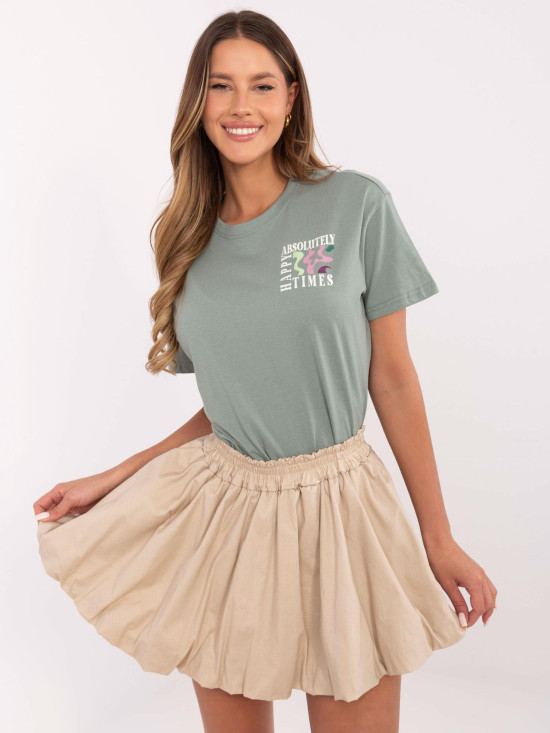 Tricou confortabil verde pistachio cu mâneci scurte