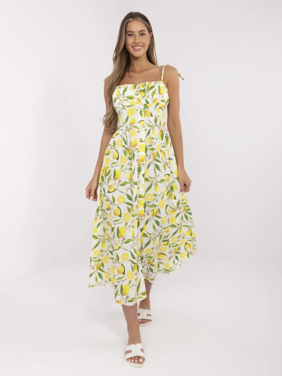 Rochie maxi cu croi evazat în ecru