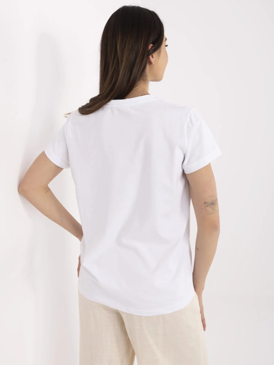 Tricou alb cu mânecă scurtă