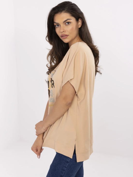 Bluză elegantă în culoarea camel