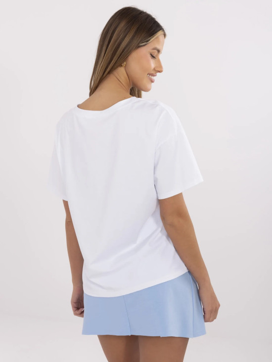 Tricou alb cu mânecă scurtă