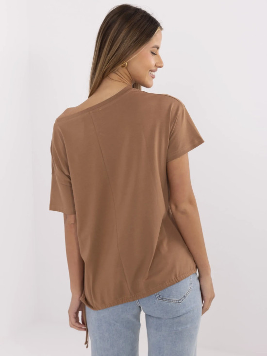 Tricou elegant cu mânecă scurtă în culoare bej