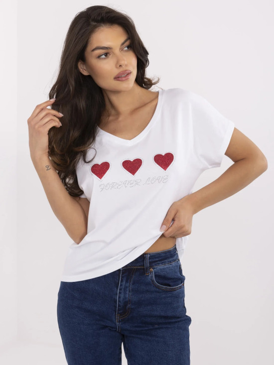 Tricou alb cu aplicație