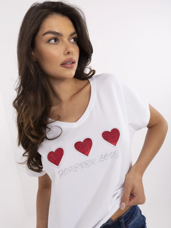 Tricou alb cu aplicație