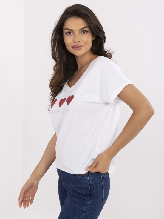 Tricou alb cu aplicație