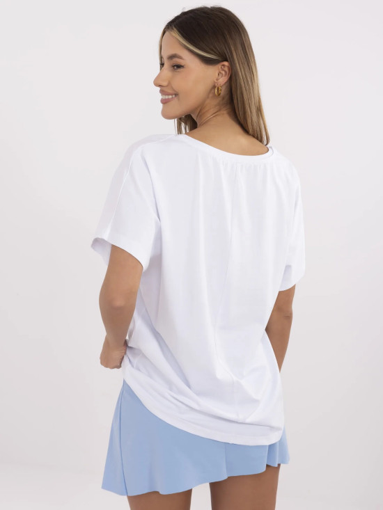 Tricou alb cu mânecă scurtă