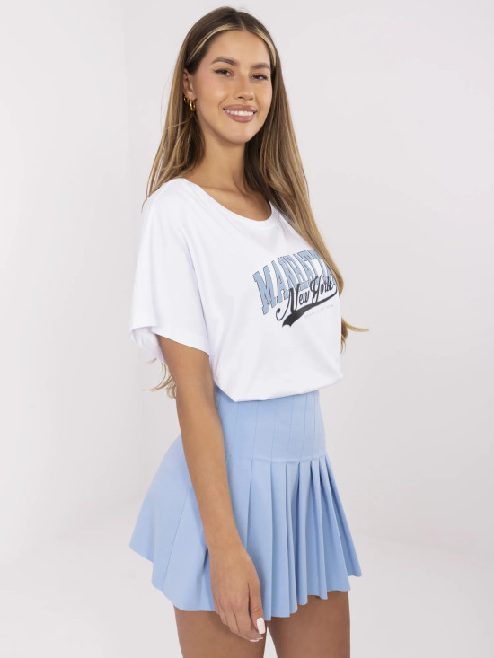 Tricou alb cu mânecă scurtă
