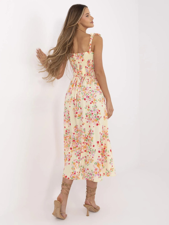 Rochie midi cu flori și bretele