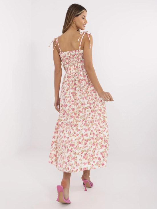 Rochie midi cu flori și bretele