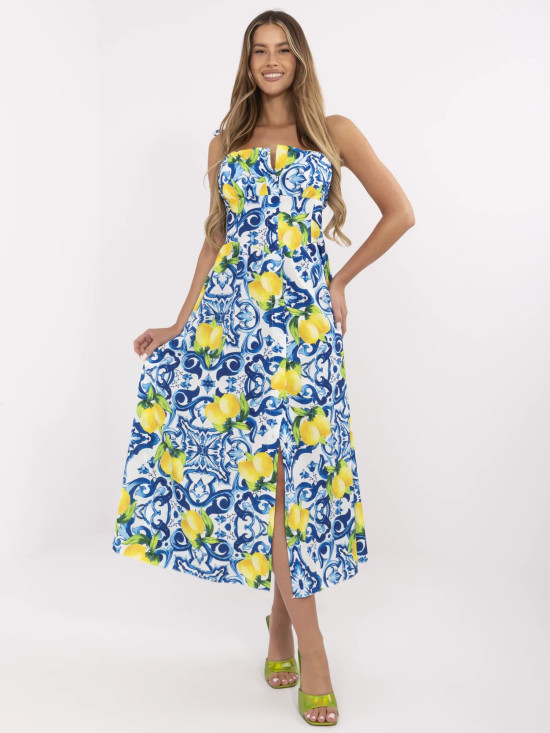 Rochie albastră evazată