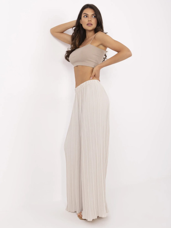 Pantaloni largi bej