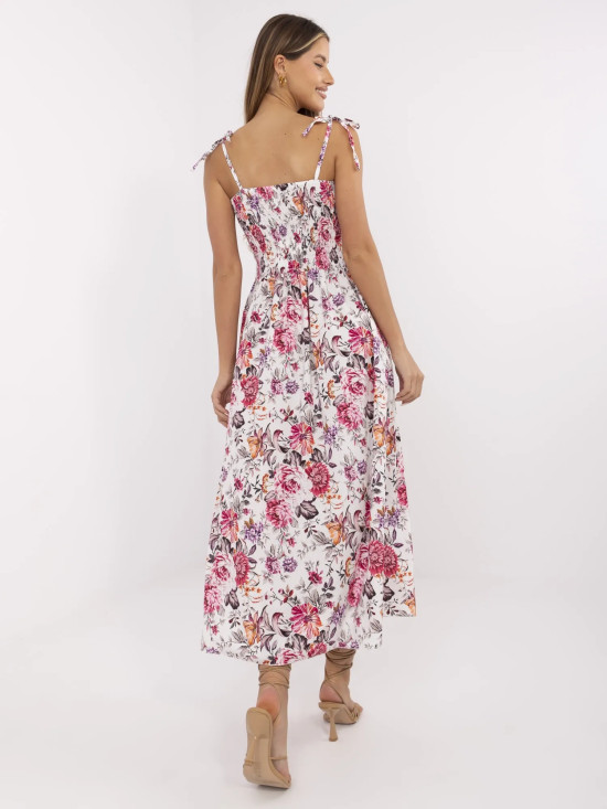 Rochie midi cu flori și bretele