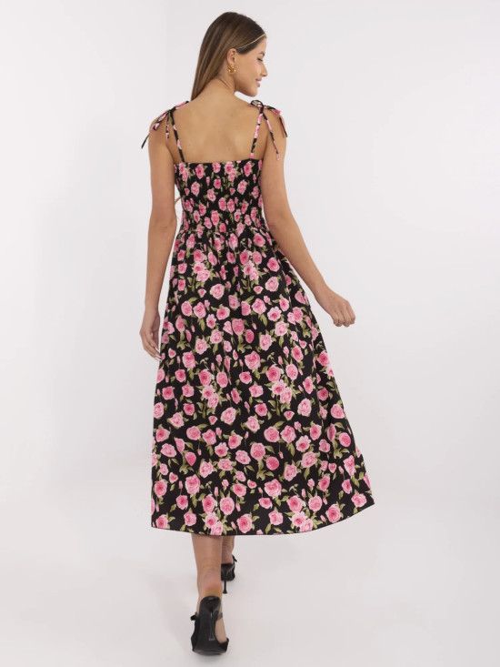 Rochie midi cu flori pe bretele