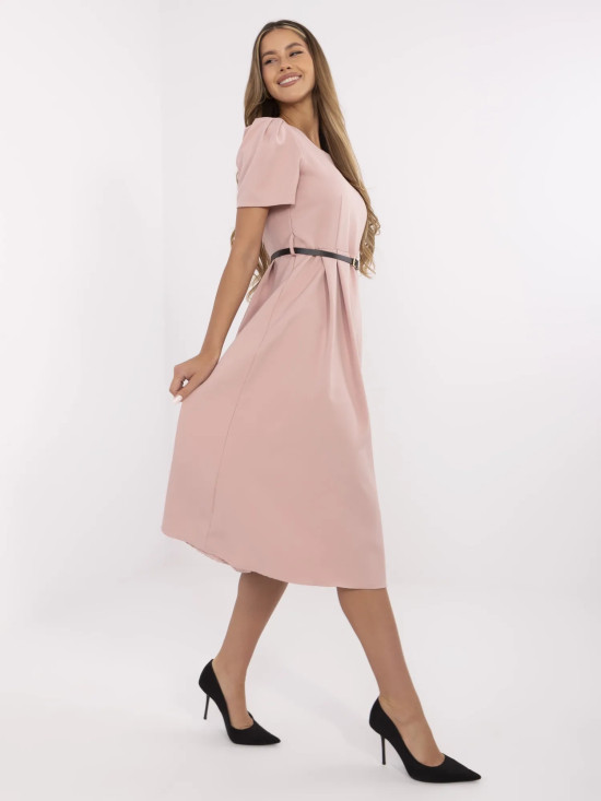 Rochie elegantă midi în roz închis