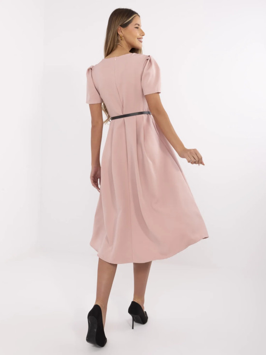 Rochie elegantă midi în roz închis