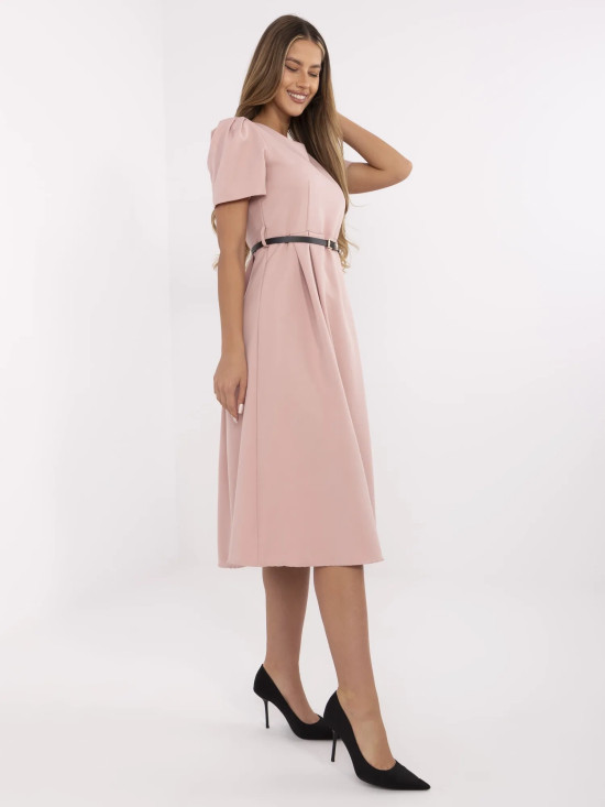 Rochie elegantă midi în roz închis
