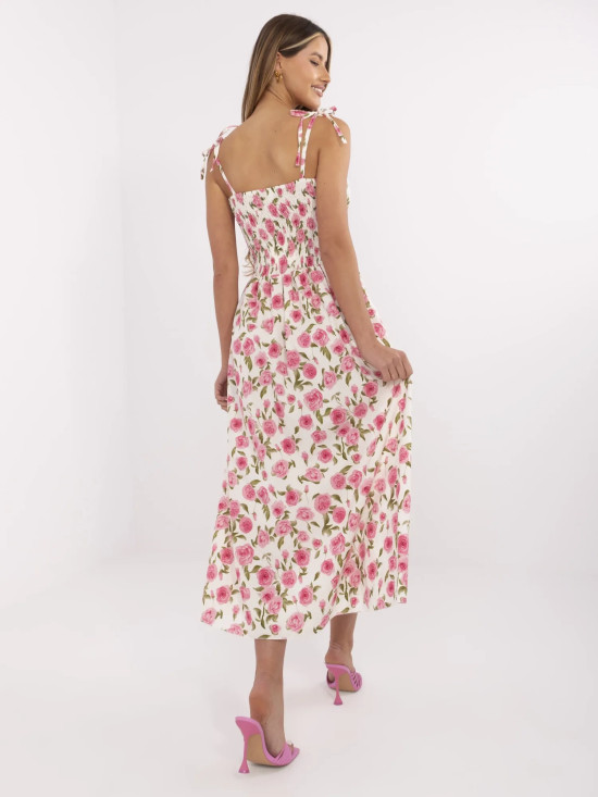 Rochie midi cu flori și bretele