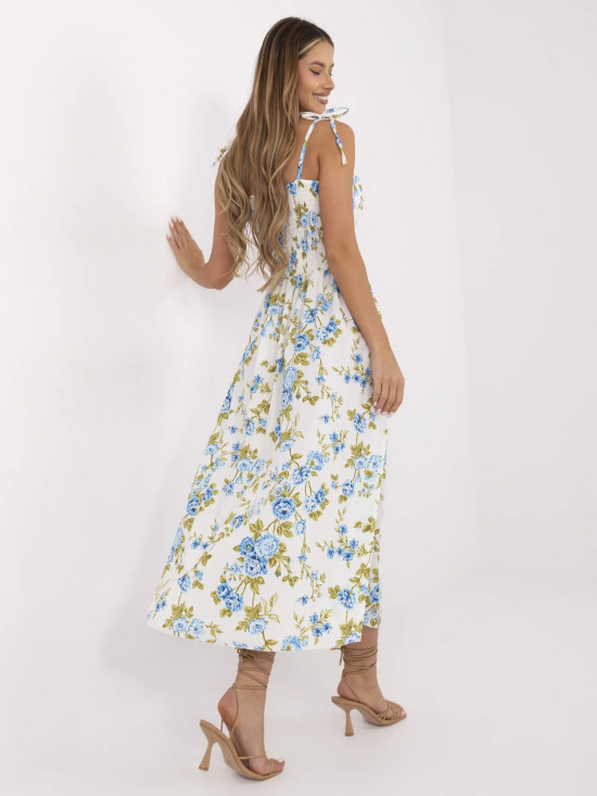 Rochie midi cu flori și bretele