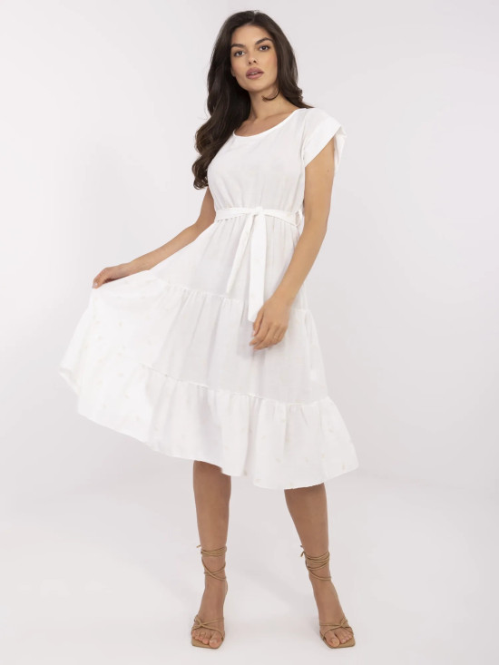 Rochie de vară evazată în ecru
