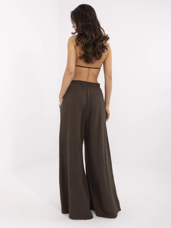 Pantaloni palazzo maro eleganți