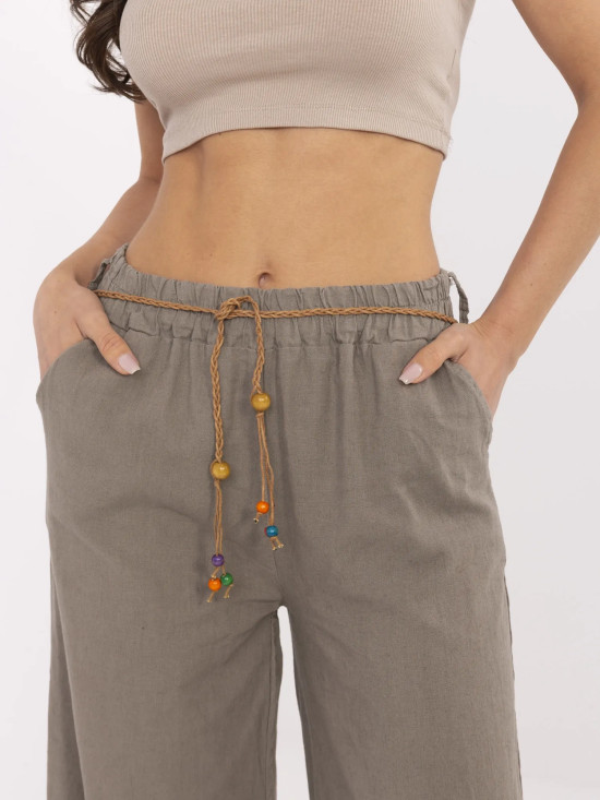 Pantaloni largi bej din in