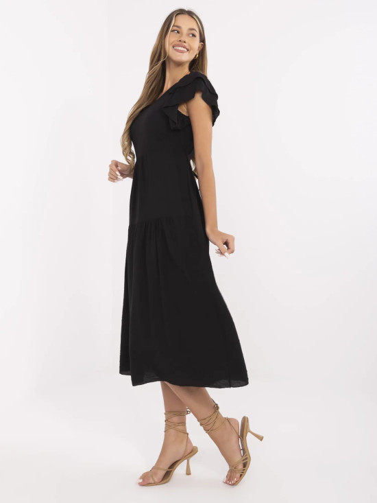 Rochie elegantă neagră evazată