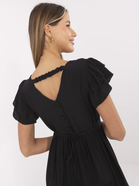 Rochie elegantă neagră evazată