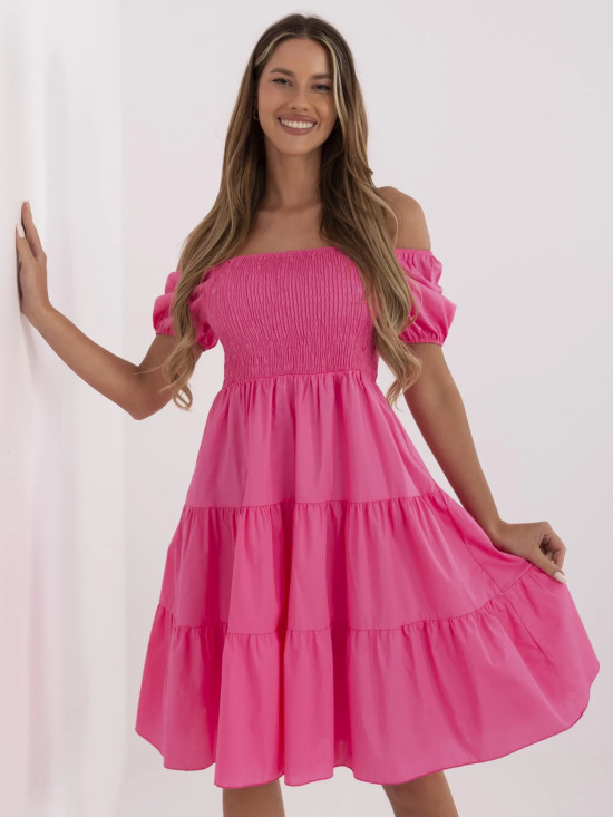 Rochie de vară evazată în roz închis