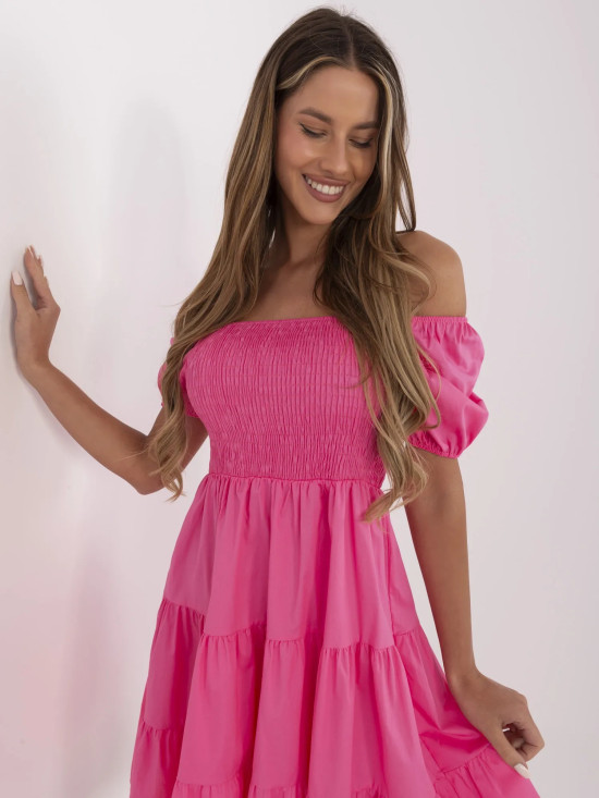 Rochie de vară evazată în roz închis