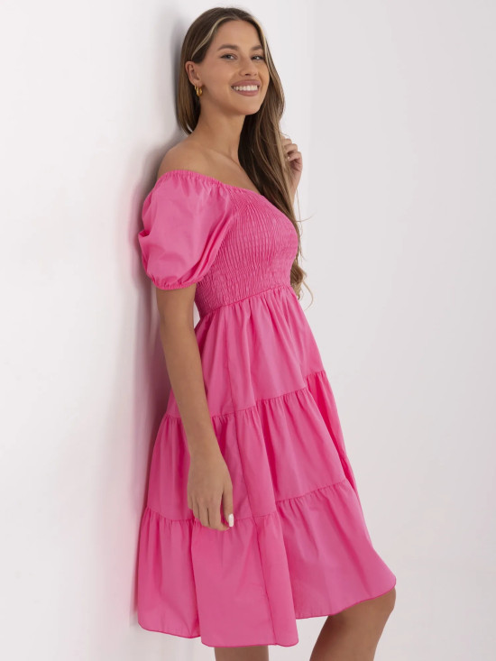 Rochie de vară evazată în roz închis