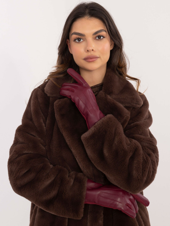 Mănuși damă căptușite, bordo