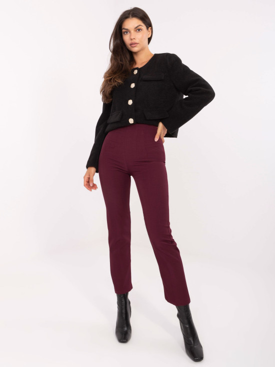 Pantaloni eleganți bordeaux