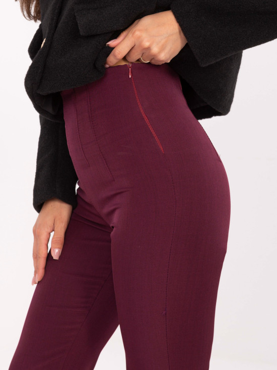 Pantaloni eleganți bordeaux