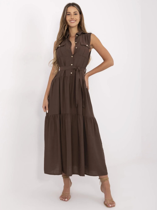 Rochie maxi elegantă cu volane