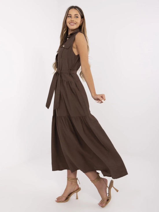 Rochie maxi elegantă cu volane