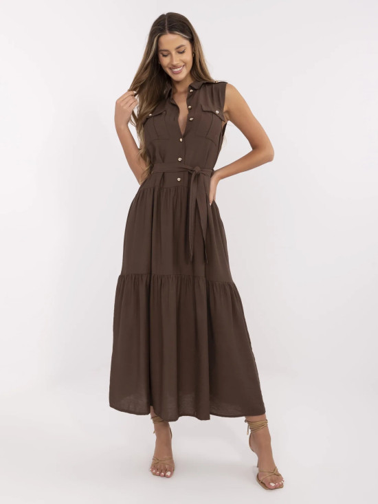 Rochie maxi elegantă cu volane